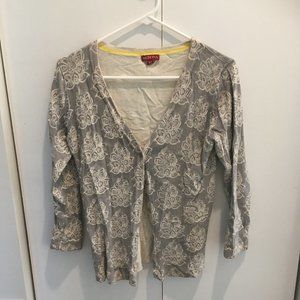 Gray and White patterned cardigan from Merona, size S